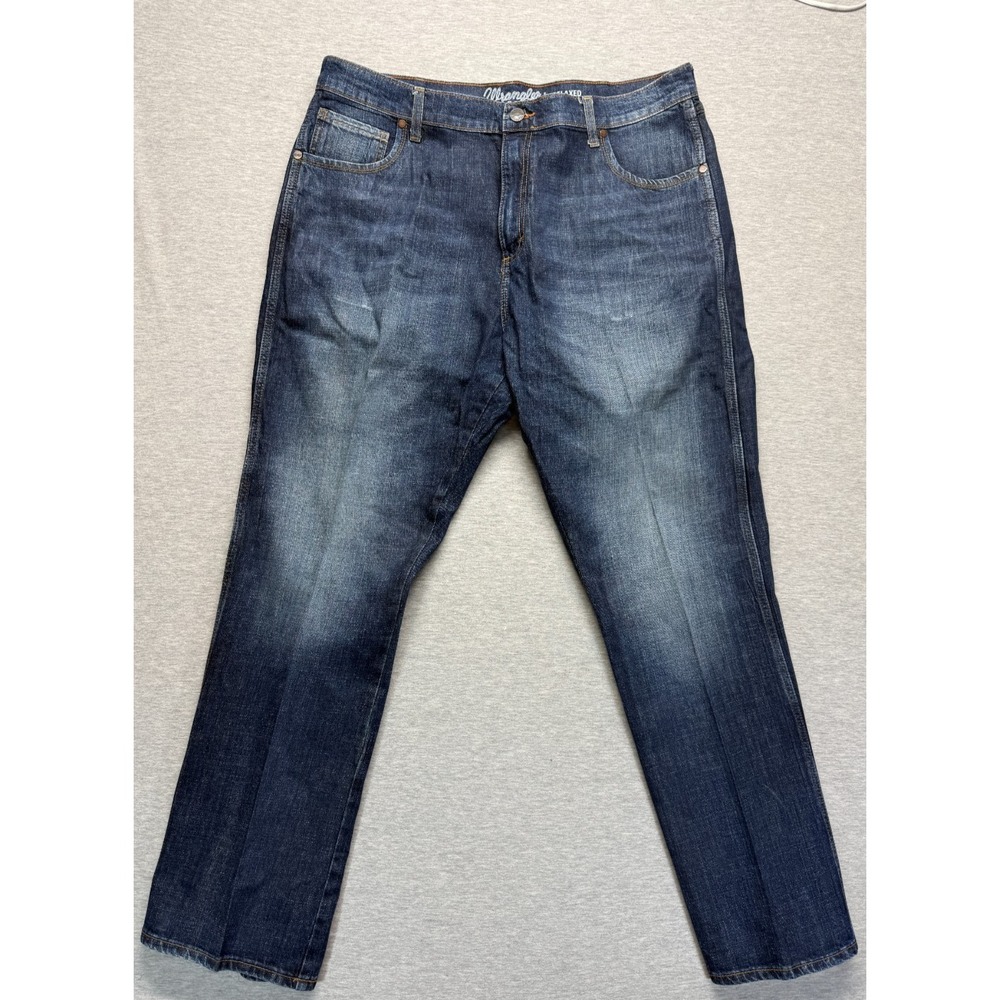 Wrangler Retro Relaxed Fit Bootcut Jeans Mens 40 Blue Dark Wash Denim Cotton